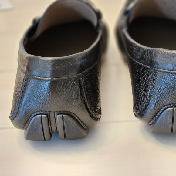 Ferragamo Black Leather Driver with Gancini Ornament Size 10 EE (10.5 to 11US) - Picture 7 of 16